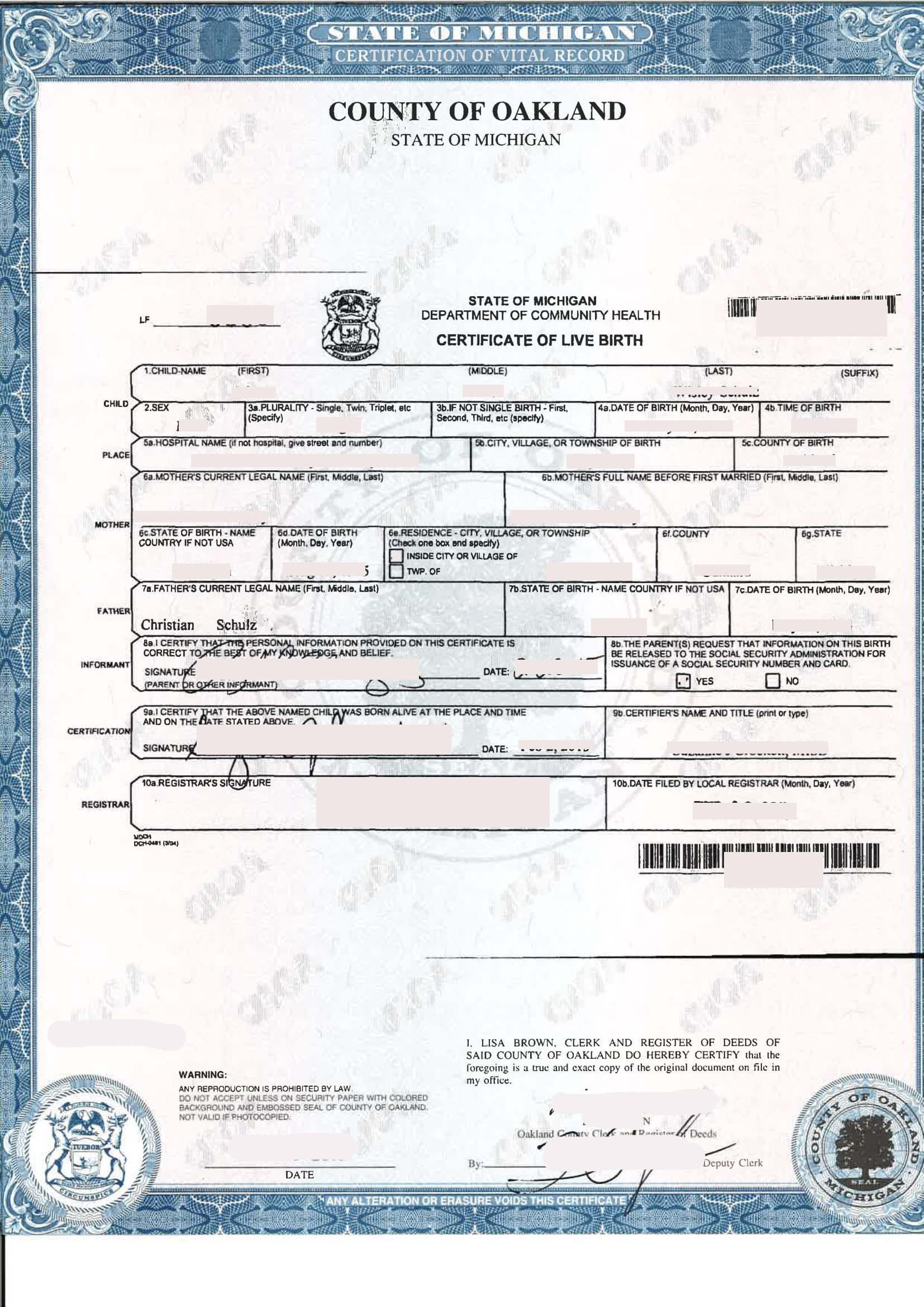 state of missouri birth certificate