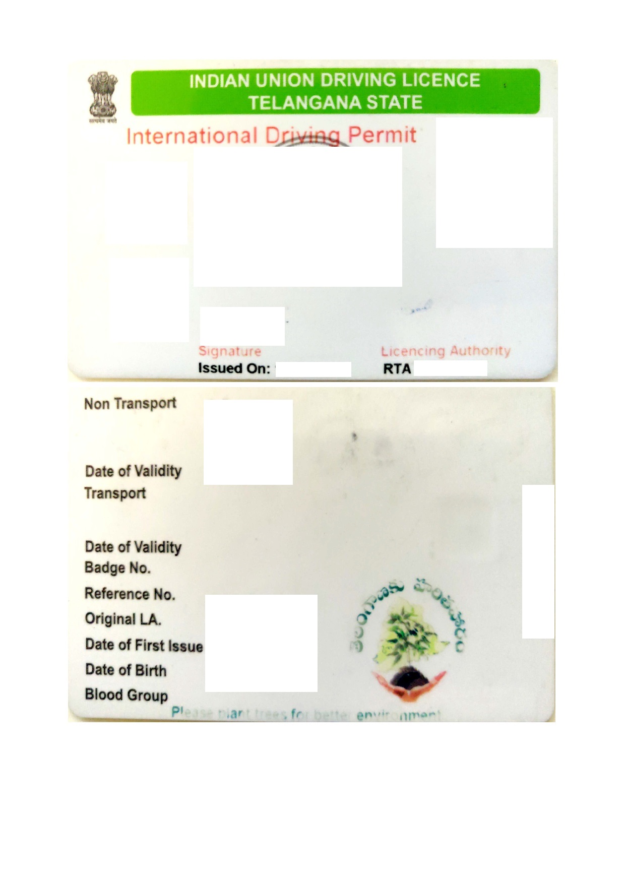 Driving Licence (India) [Scheckkartenformat] Beglaubigte Übersetzungen