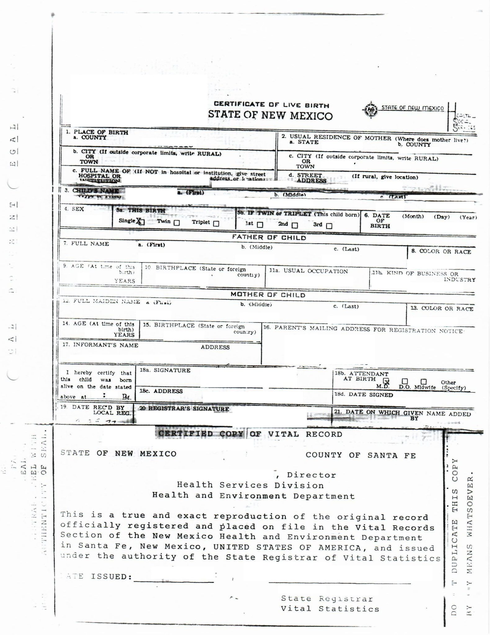 Certificate of live birth usa new mexico beglaubigte bersetzungen