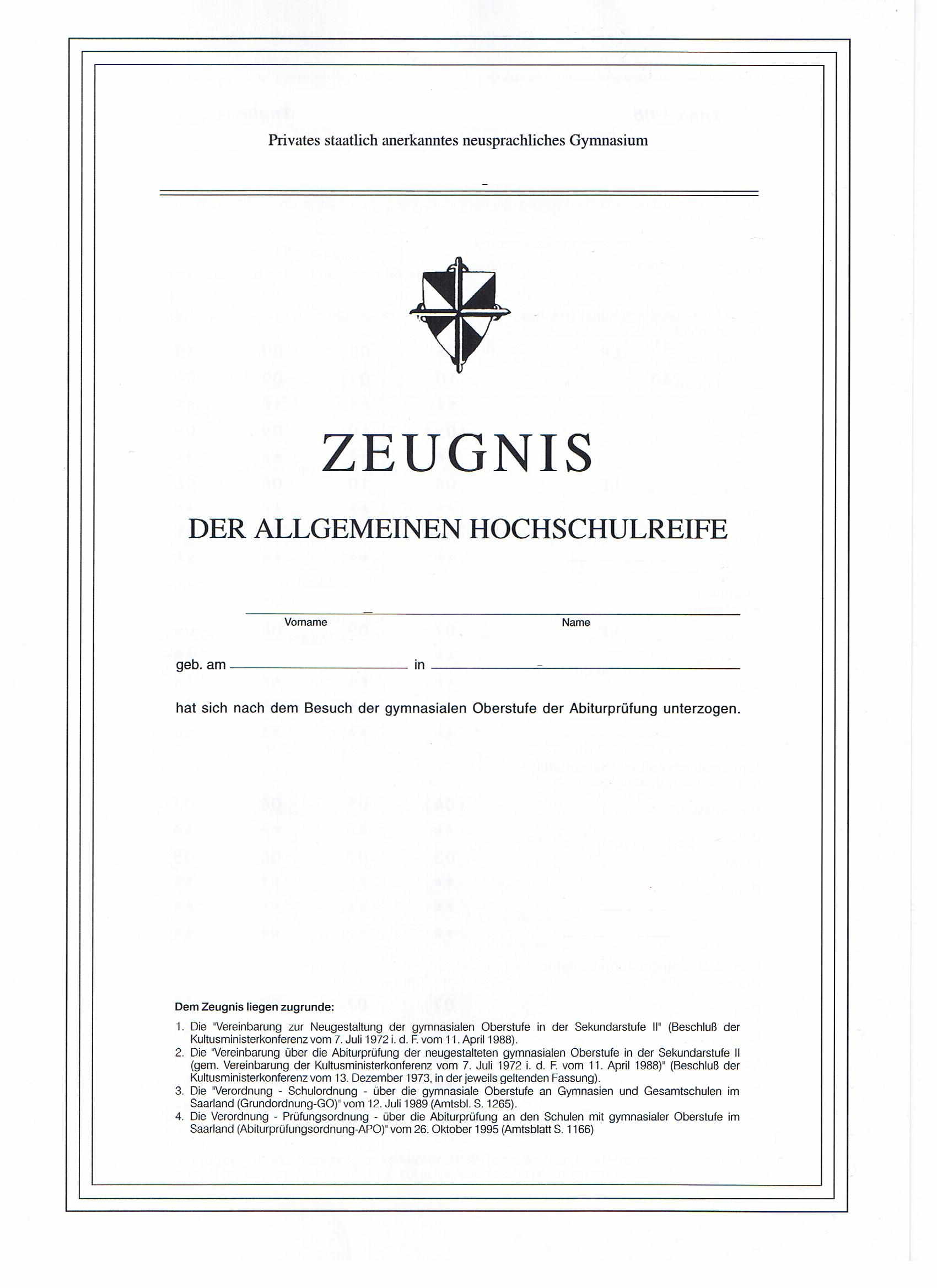 Abiturzeugnis Saarland - Beglaubigte Übersetzungen